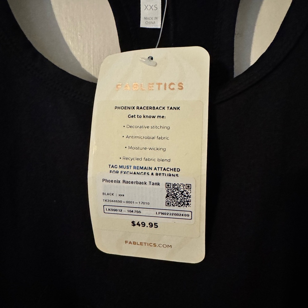 NWT Fabletics Racerback Tank XXS - Picture 6 of 6